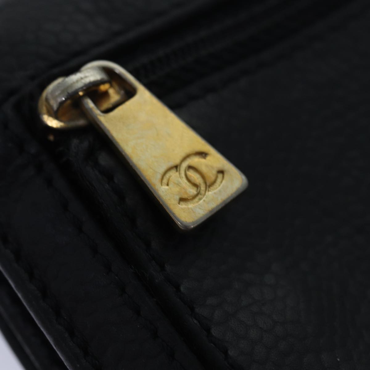 Top Quality Chanel COCO Mark Wallet Caviar Skin Black CC Auth yk13769