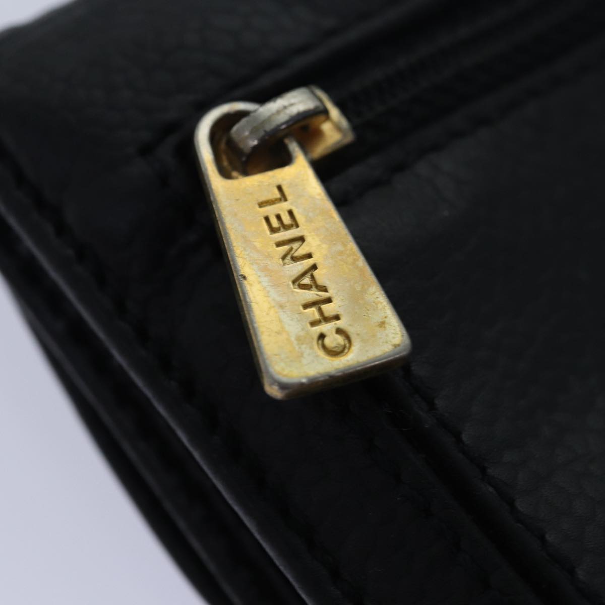 Top Quality Chanel COCO Mark Wallet Caviar Skin Black CC Auth yk13769