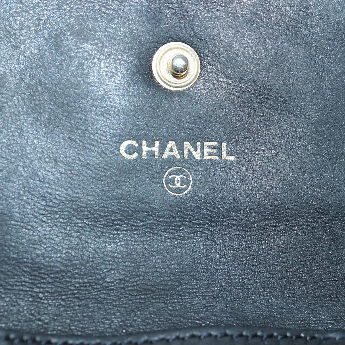 Top Quality Chanel COCO Mark Wallet Caviar Skin Black CC Auth yk13769