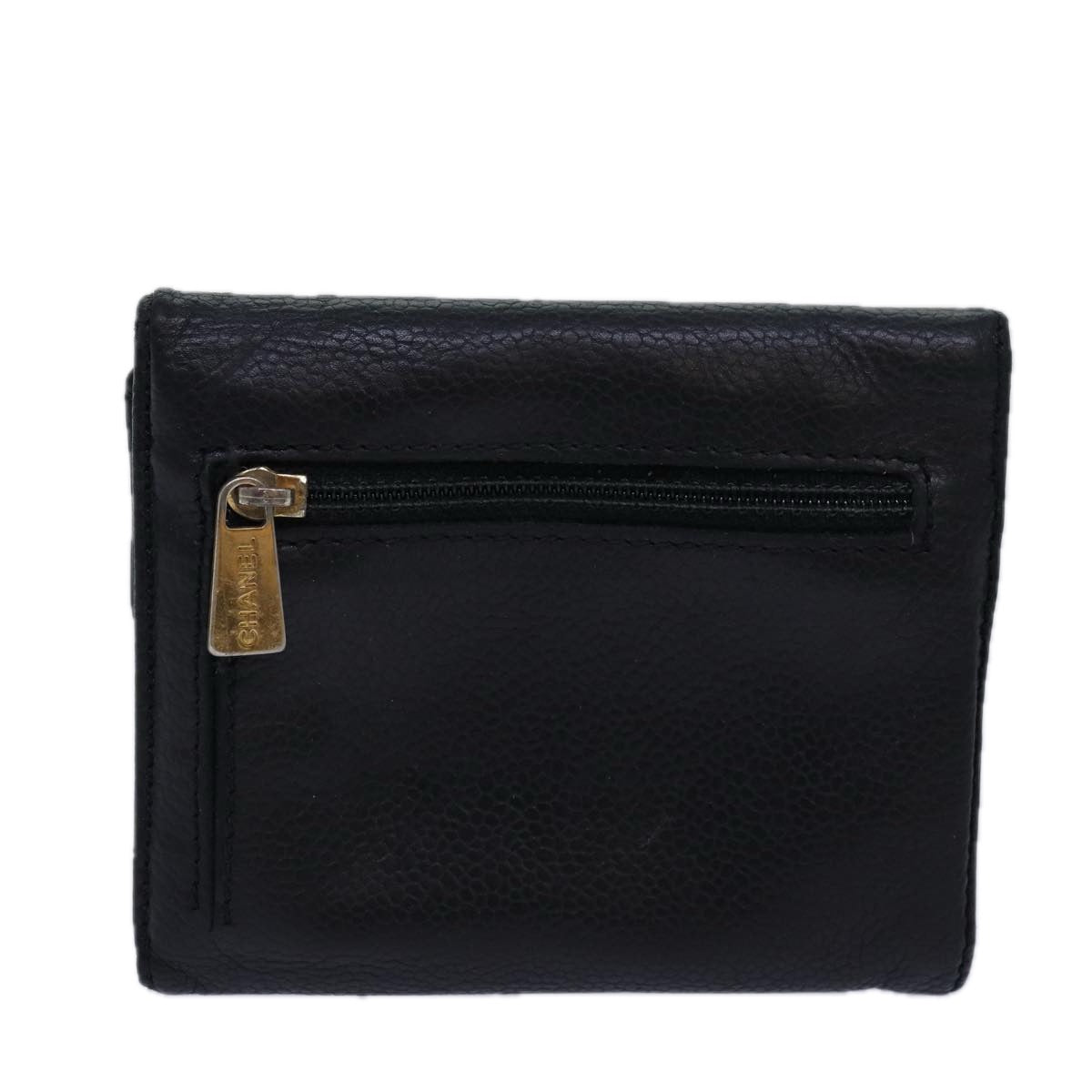 Top Quality Chanel COCO Mark Wallet Caviar Skin Black CC Auth yk13769