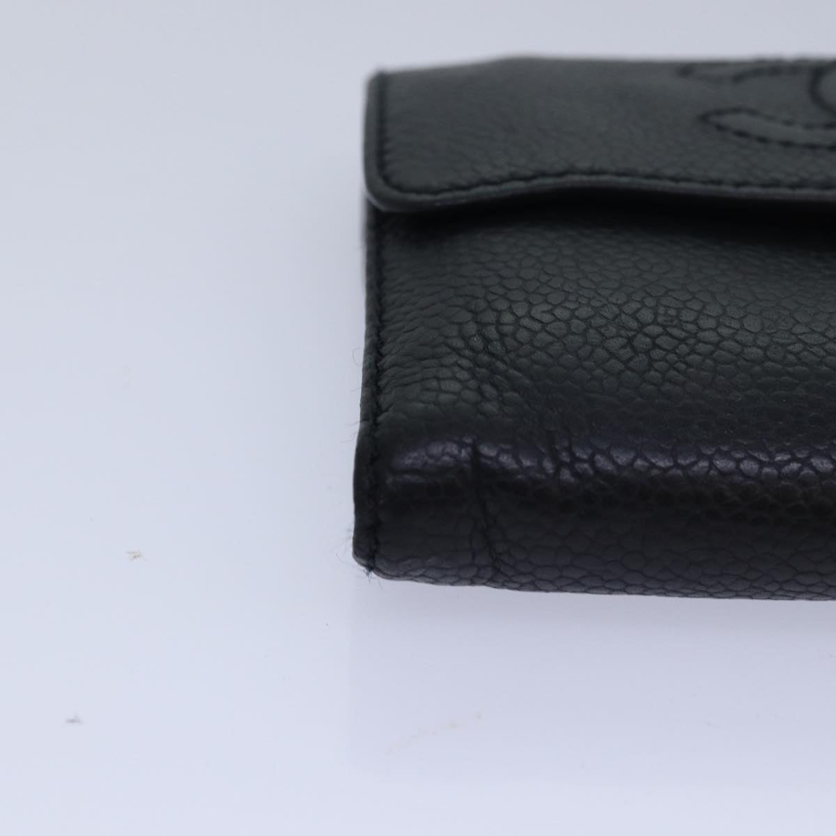 Top Quality Chanel COCO Mark Wallet Caviar Skin Black CC Auth yk13769