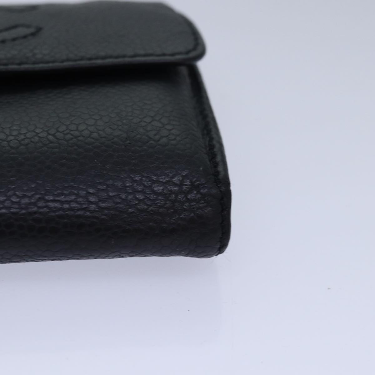Top Quality Chanel COCO Mark Wallet Caviar Skin Black CC Auth yk13769