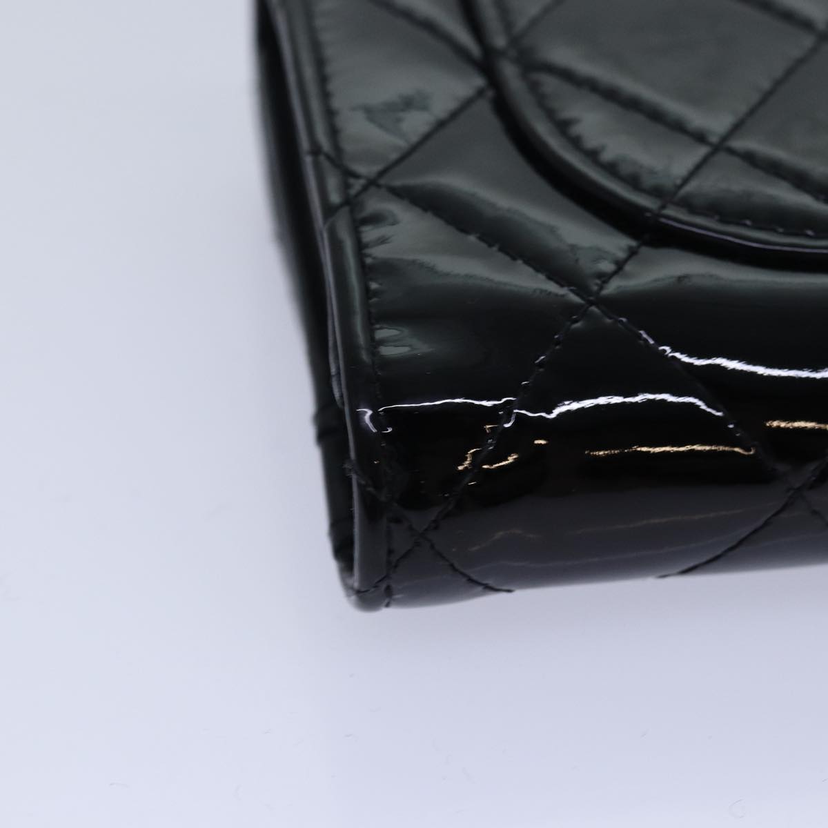 Top Quality Chanel Matelasse Long Wallet Enamel Black CC Auth yk13806A