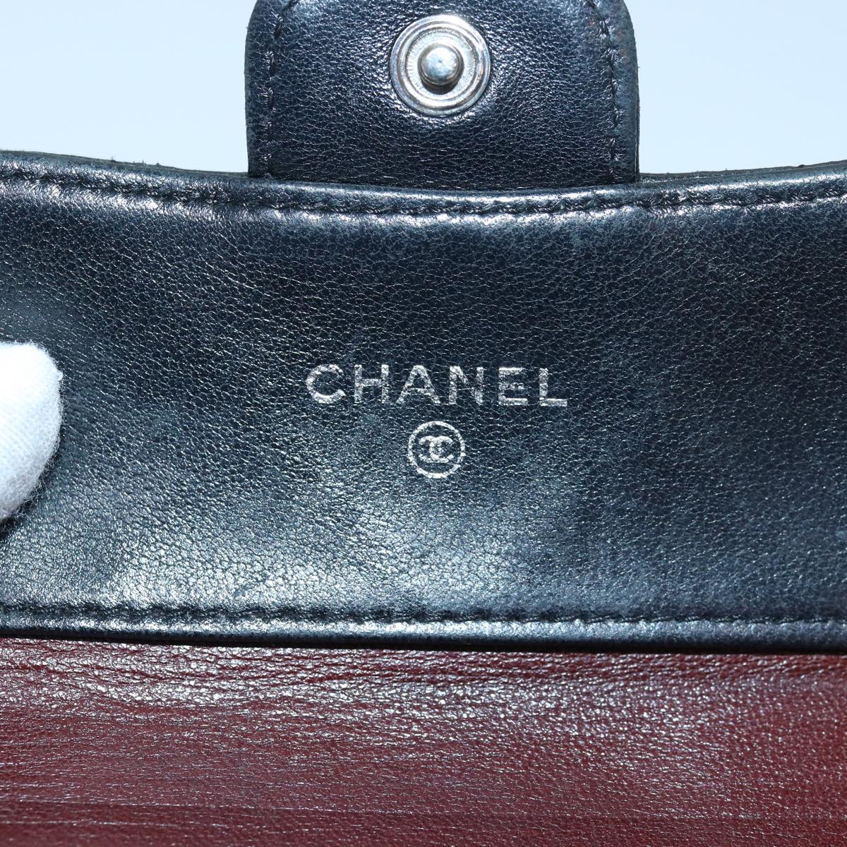 Top Quality Chanel Matelasse Compact Wallet Lamb Skin Black CC Auth yk13810