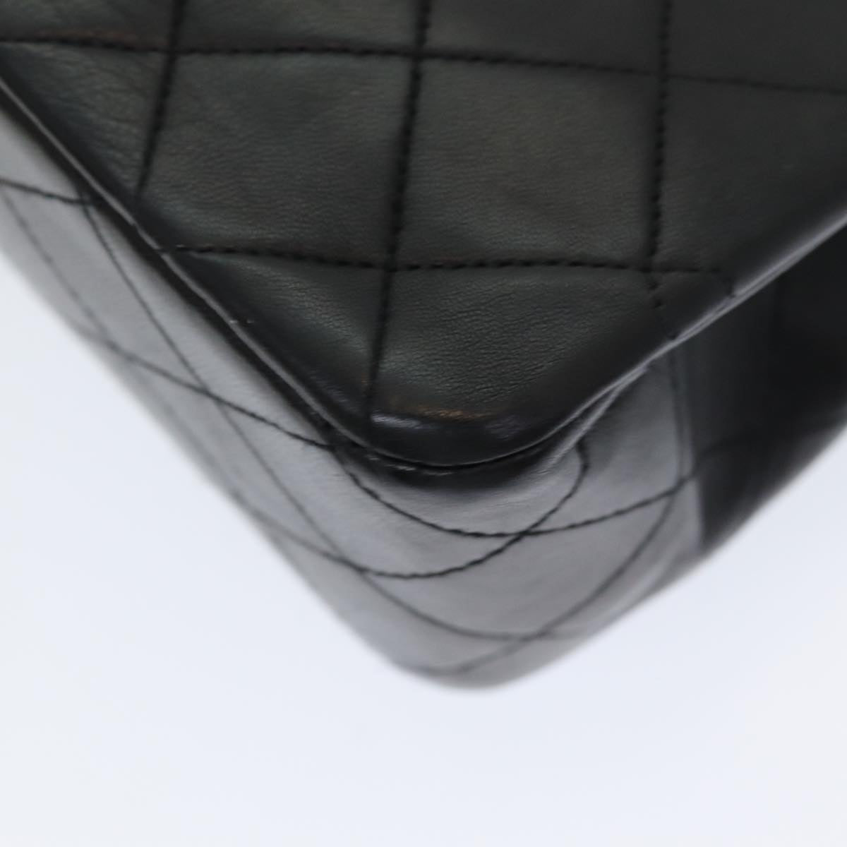 Top Quality Chanel Matelasse 25 Turn Lock Chain Hand Bag Lamb Skin Black CC Auth yk14030A