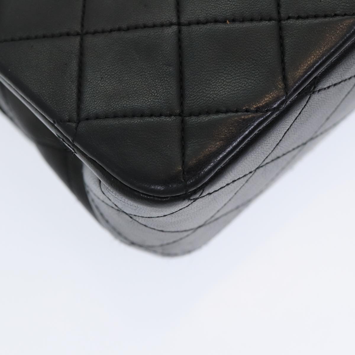 Top Quality Chanel Matelasse 25 Turn Lock Chain Hand Bag Lamb Skin Black CC Auth yk14030A