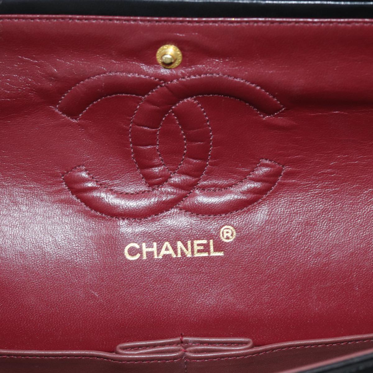 Top Quality Chanel Matelasse 25 Turn Lock Chain Hand Bag Lamb Skin Black CC Auth yk14030A