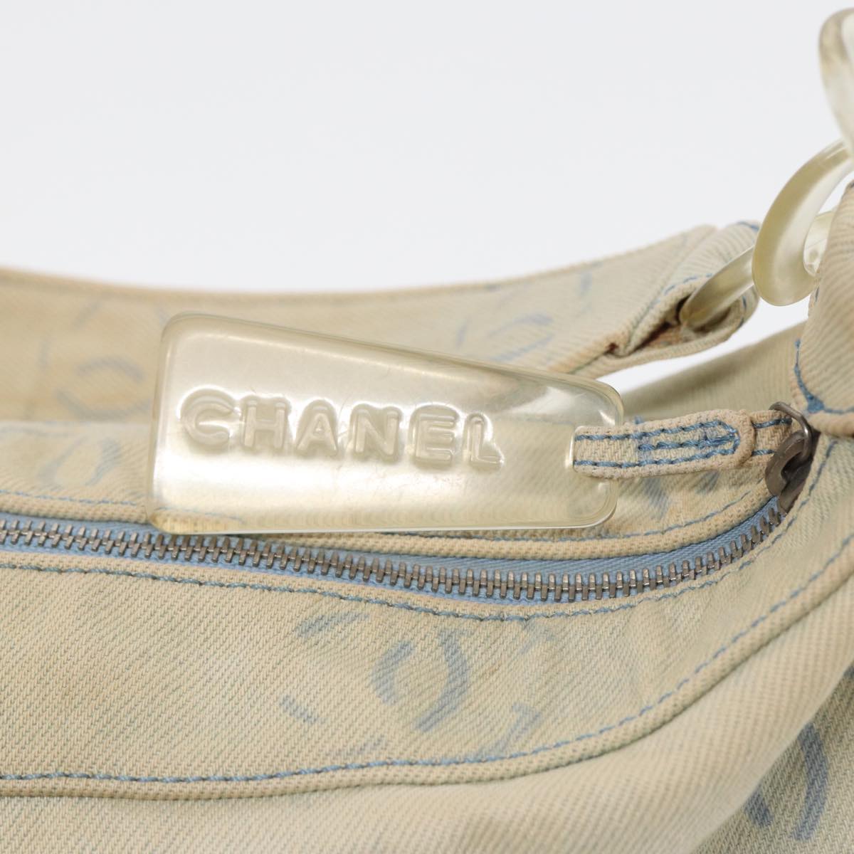 Top Quality Chanel COCO Mark Shoulder Bag Canvas Blue CC Auth yk14079