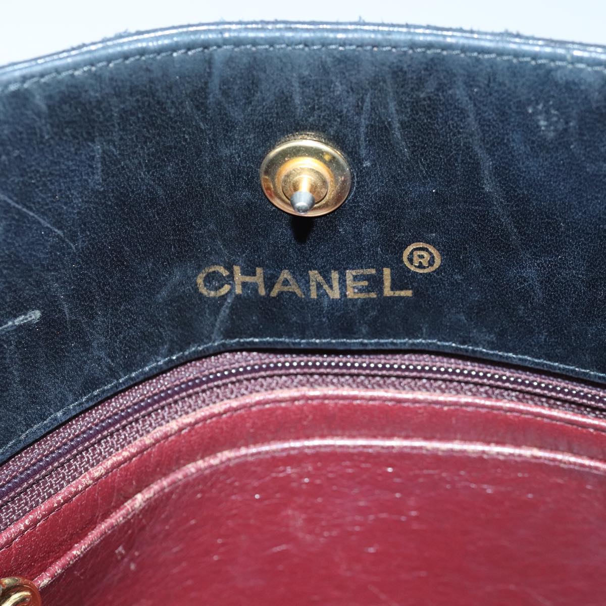 Top Quality Chanel Matelasse COCO Mark Hand Bag Lamb Skin Black Gold CC Auth yk14149