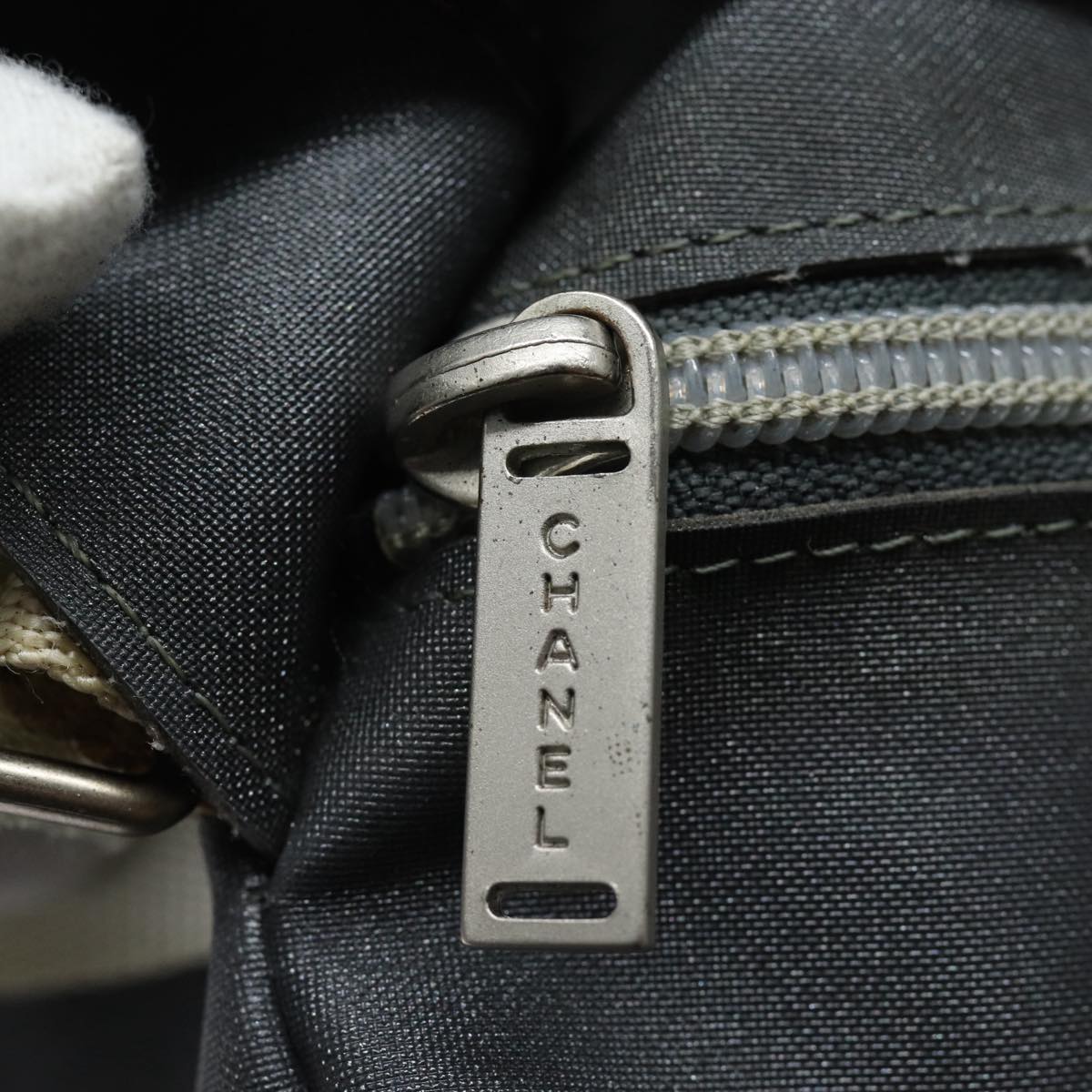 Top Quality Chanel Hand Bag Nylon 2way Gray CC Auth yk14208