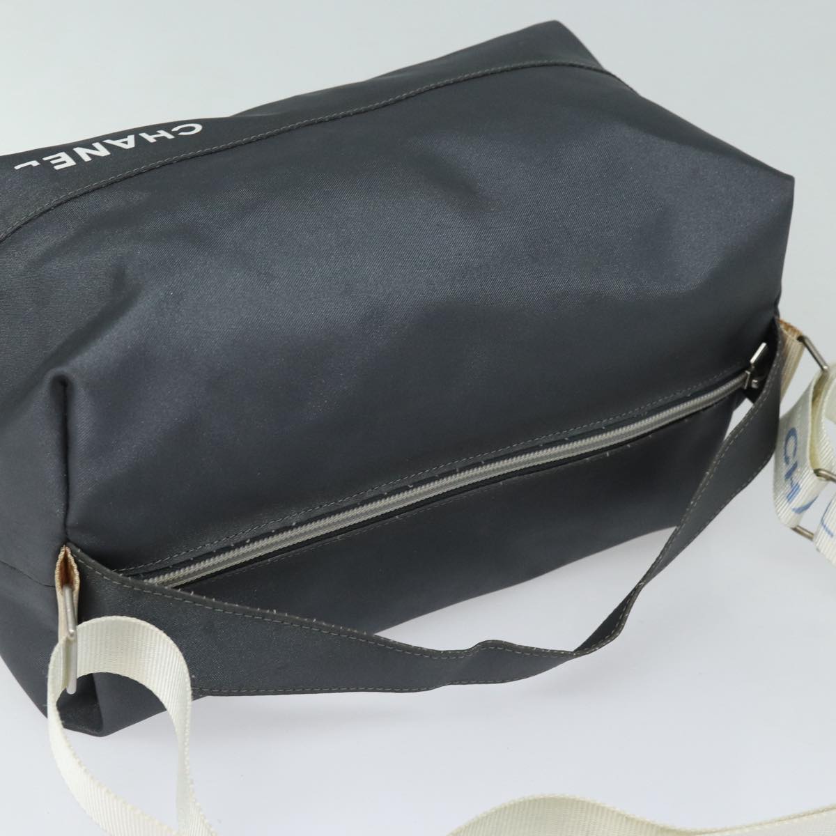 Top Quality Chanel Hand Bag Nylon 2way Gray CC Auth yk14208