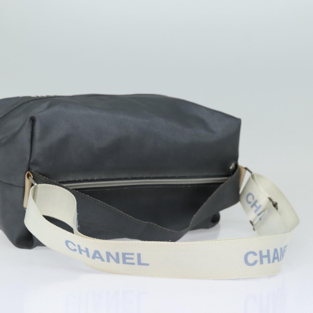 Top Quality Chanel Hand Bag Nylon 2way Gray CC Auth yk14208