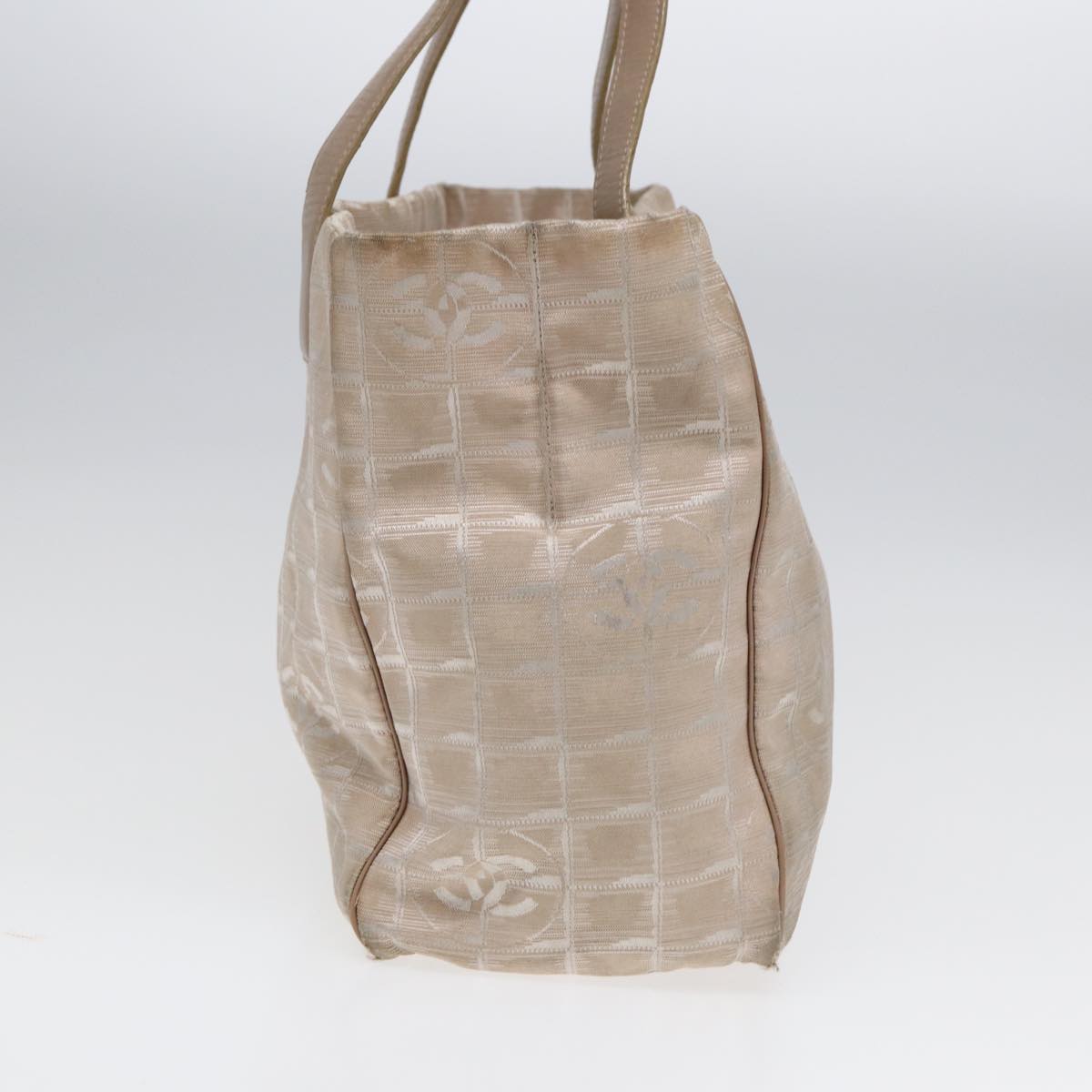 Top Quality Chanel New Travel Line Tote Bag Nylon Beige Gold CC Auth yk14279