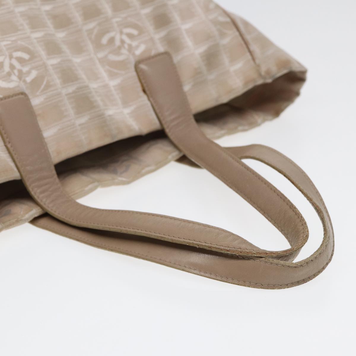 Top Quality Chanel New Travel Line Tote Bag Nylon Beige Gold CC Auth yk14279