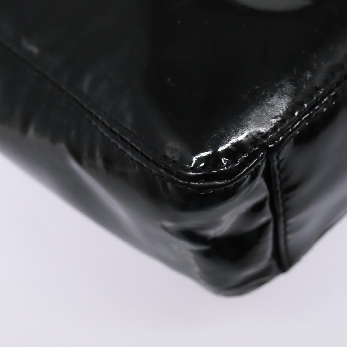 Top Quality Chanel COCO Mark Shoulder Bag Enamel Black Silver CC Auth yk14331
