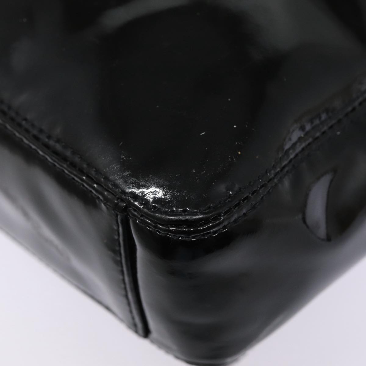 Top Quality Chanel COCO Mark Shoulder Bag Enamel Black Silver CC Auth yk14331