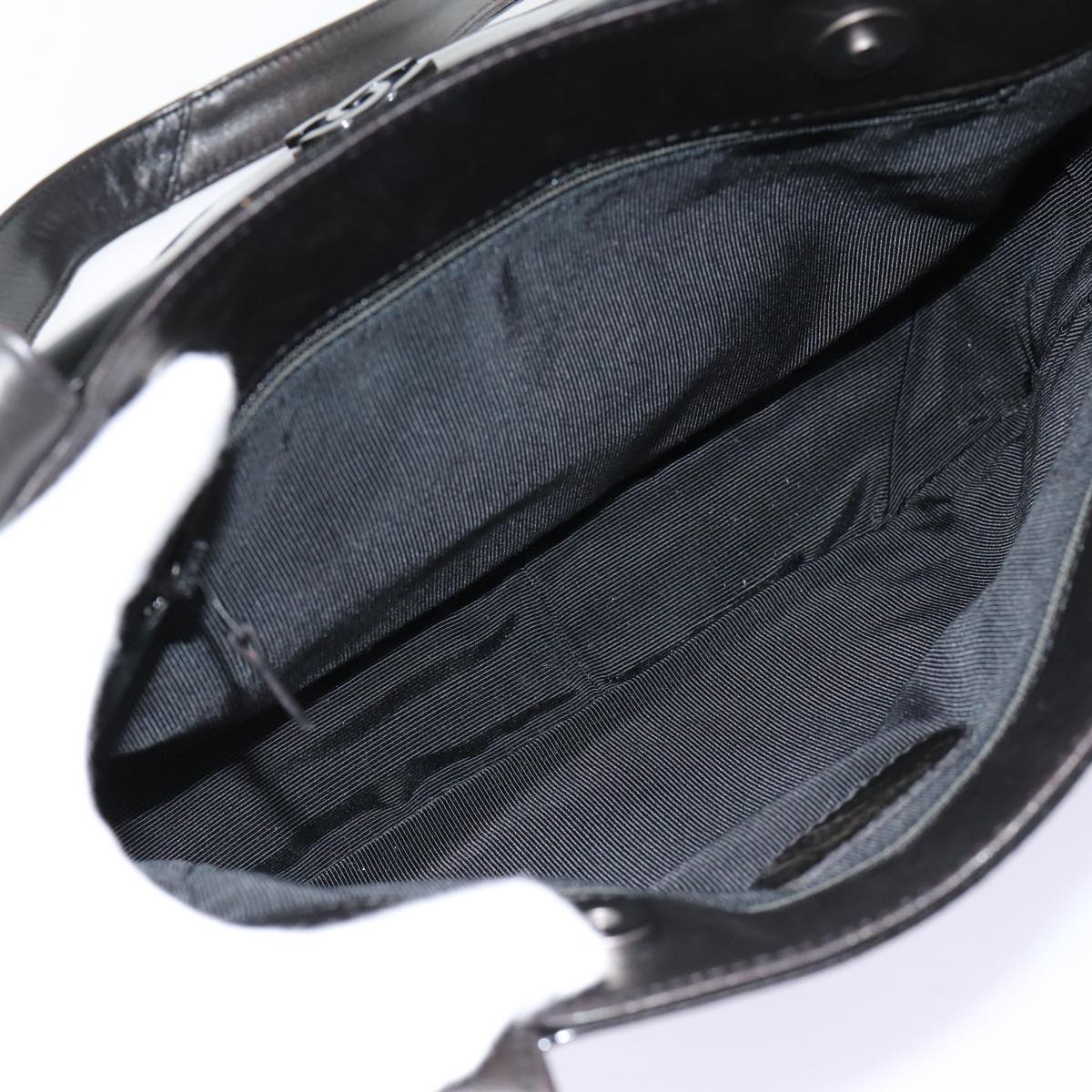 Top Quality Chanel COCO Mark Shoulder Bag Enamel Black Silver CC Auth yk14331