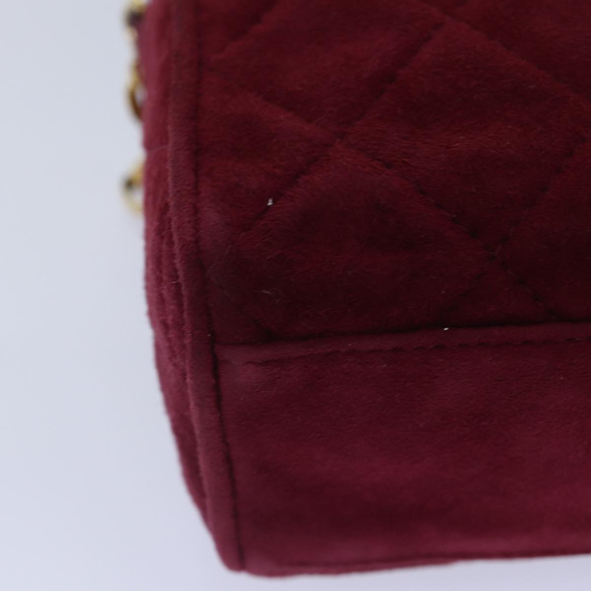 Top Quality Chanel Matelasse COCO Mark Chain Fringe Shoulder Bag Suede Red CC Auth yk14444A