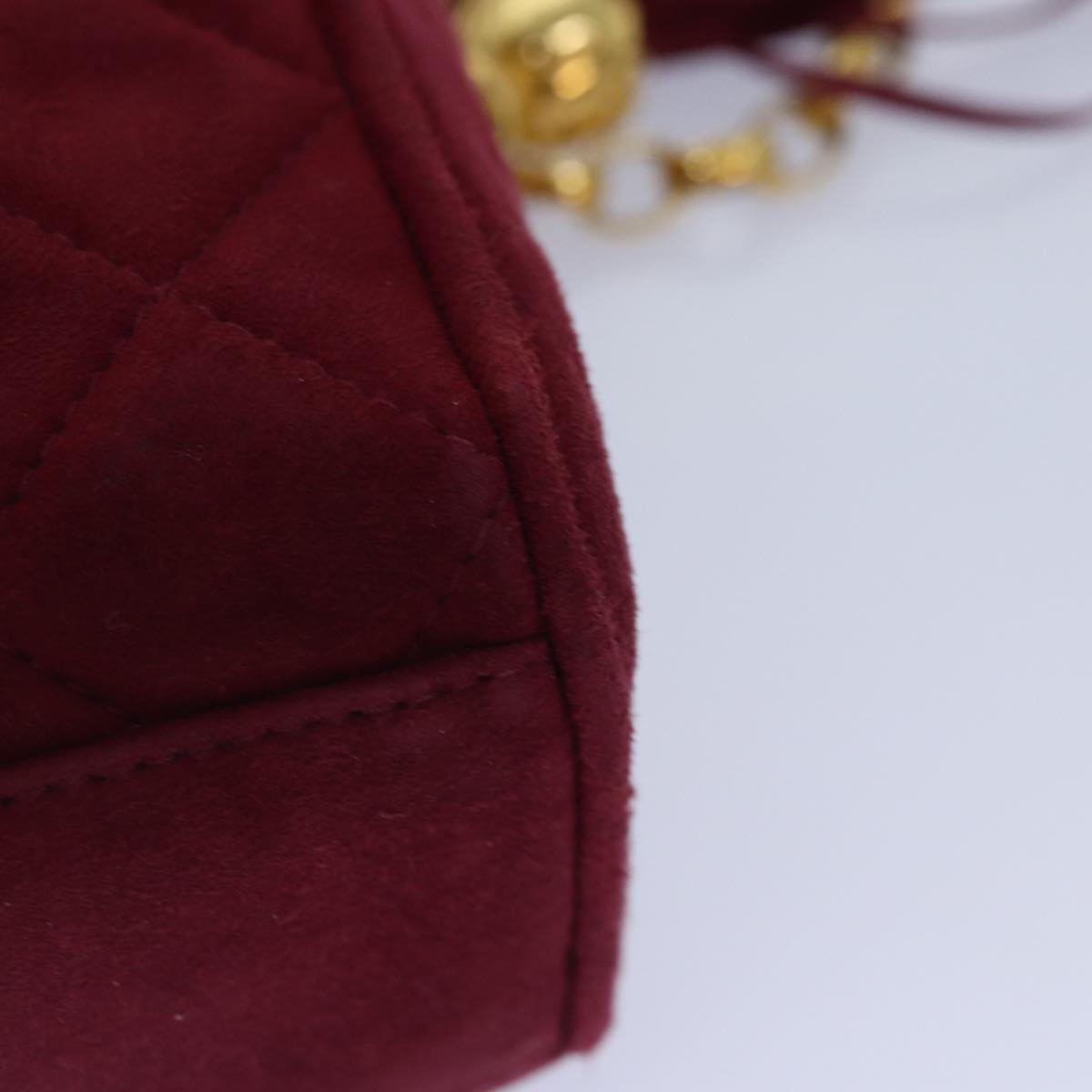 Top Quality Chanel Matelasse COCO Mark Chain Fringe Shoulder Bag Suede Red CC Auth yk14444A