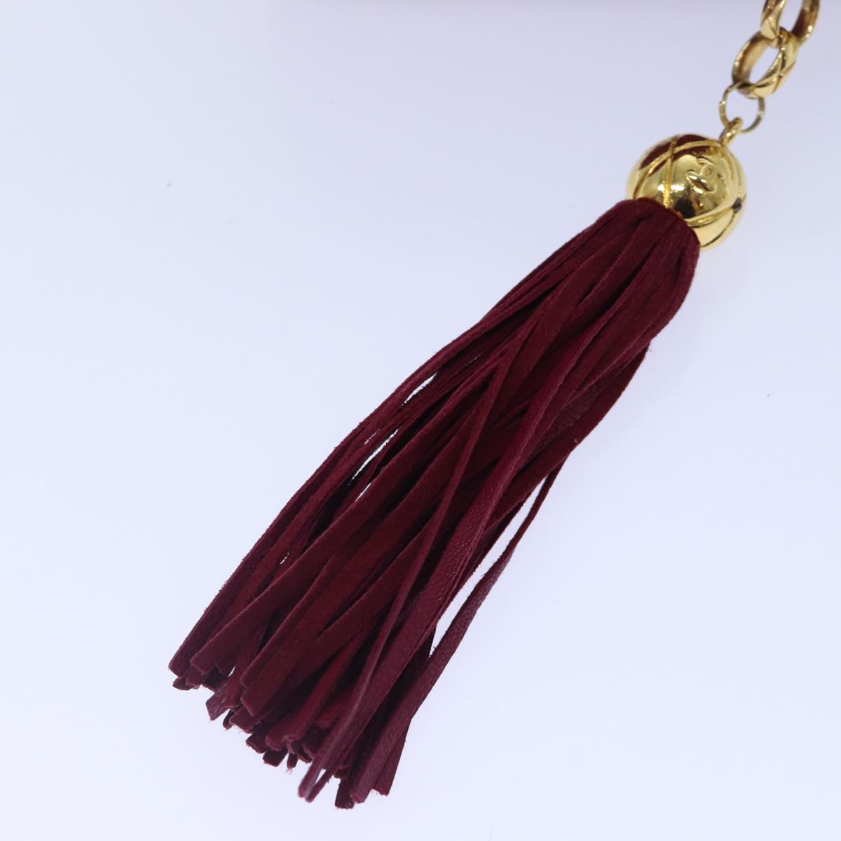 Top Quality Chanel Matelasse COCO Mark Chain Fringe Shoulder Bag Suede Red CC Auth yk14444A