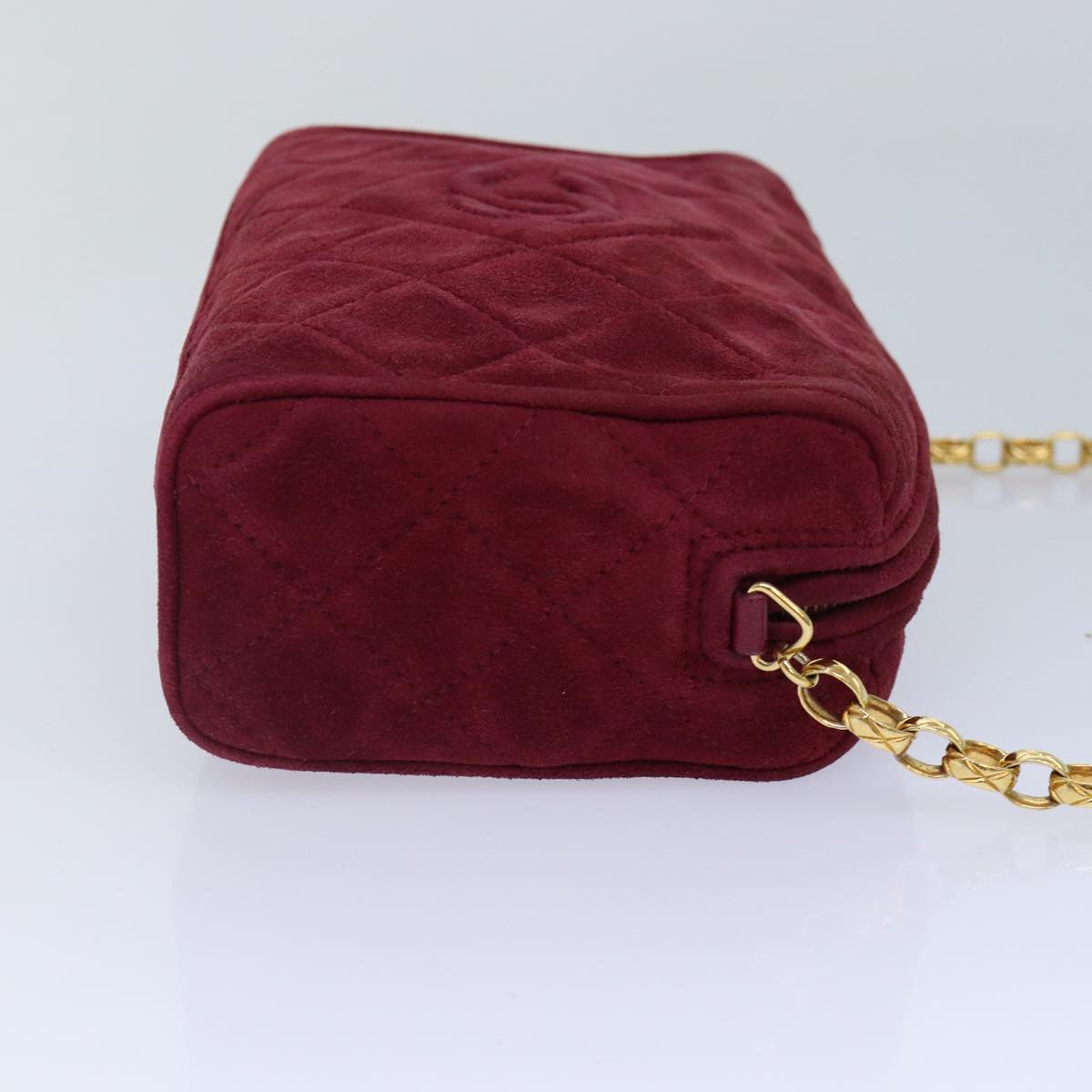 Top Quality Chanel Matelasse COCO Mark Chain Fringe Shoulder Bag Suede Red CC Auth yk14444A