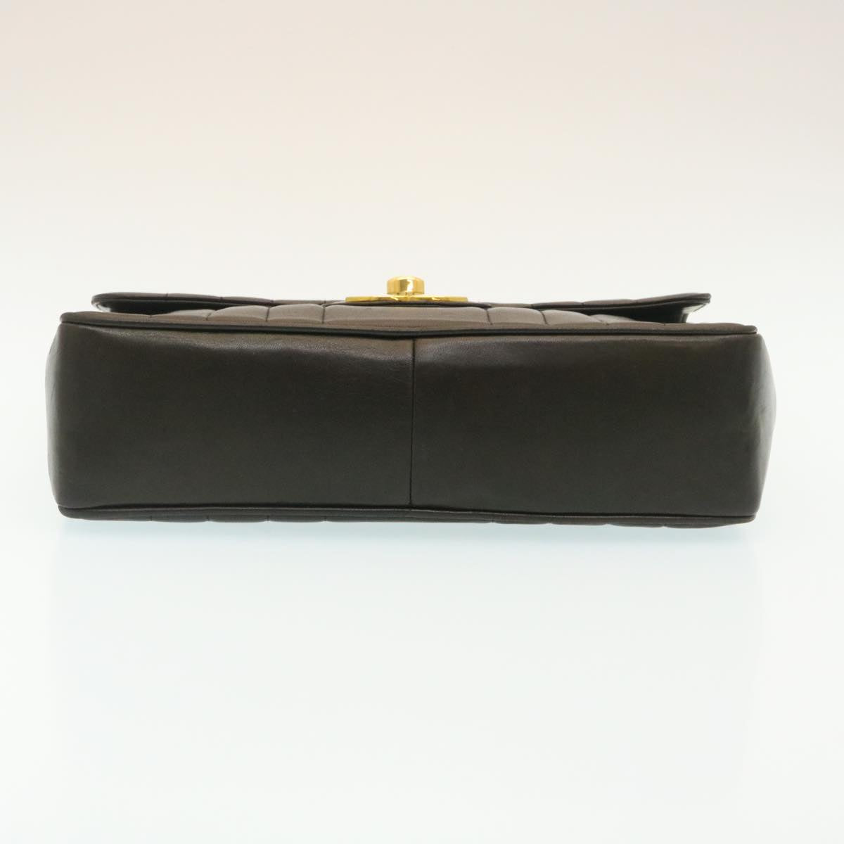 Top Quality Chanel Mademoiselle Big COCO Mark Chain ShoulderBag Lamb Skin Black Auth yk4080A