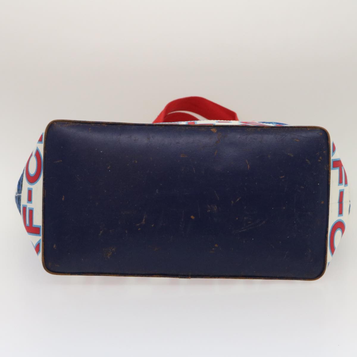 CHANEL Surf line Tote Bag Canvas Blue Red CC Auth yk4388A