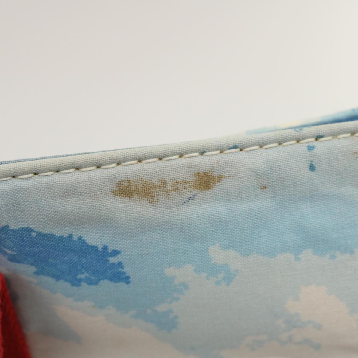 CHANEL Surf line Tote Bag Canvas Blue Red CC Auth yk4388A