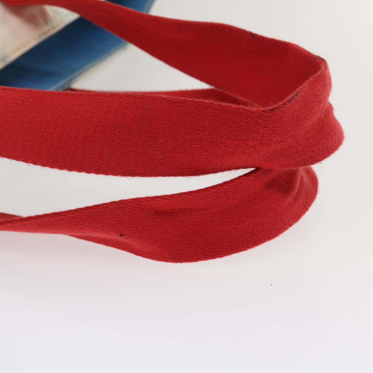 CHANEL Surf line Tote Bag Canvas Blue Red CC Auth yk4388A