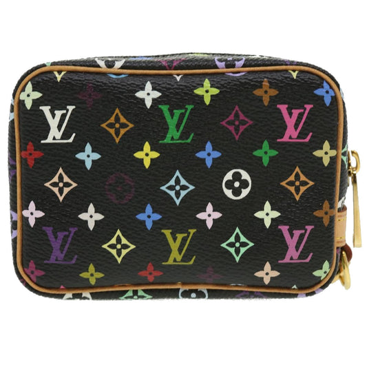 LOUIS VUITTON Monogram Multicolor Trousse Wapity Pouch Black M58034 Auth yk5142A