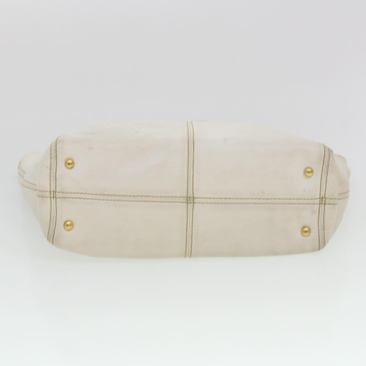 Chanel Wood Chain Tote Bag Caviar Skin White Brown CC  yk6580