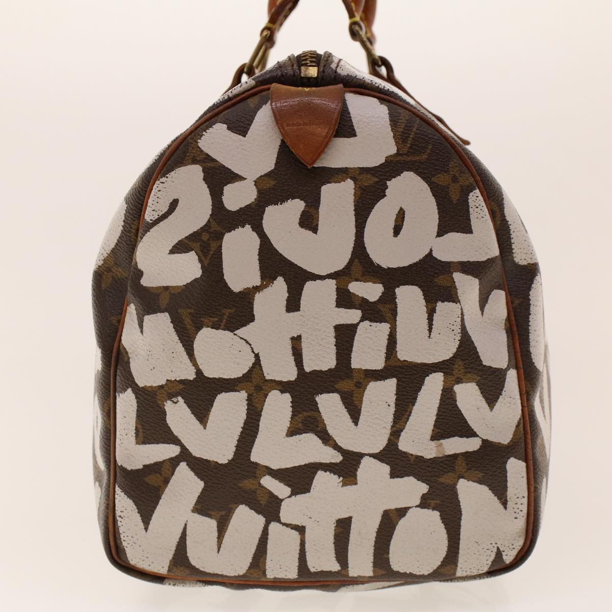 LOUIS VUITTON Monogram Graffiti Speedy 30 Hand Bag White M92195 LV Auth yk6904B