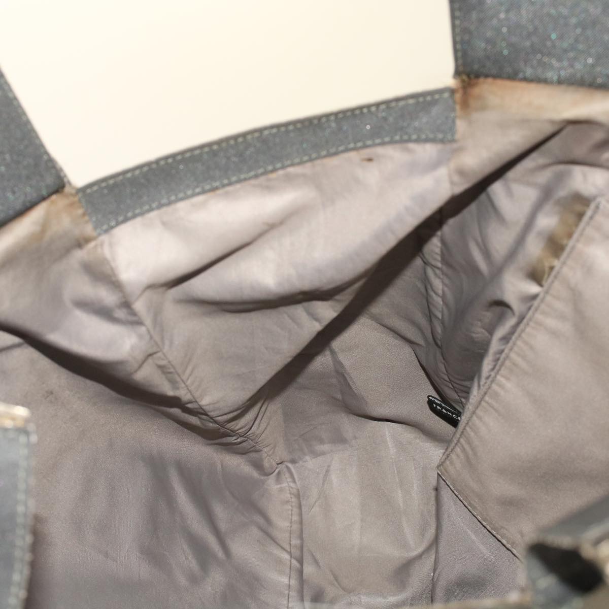 CHANEL Tote Bag Nylon Gray CC Auth yk7825B