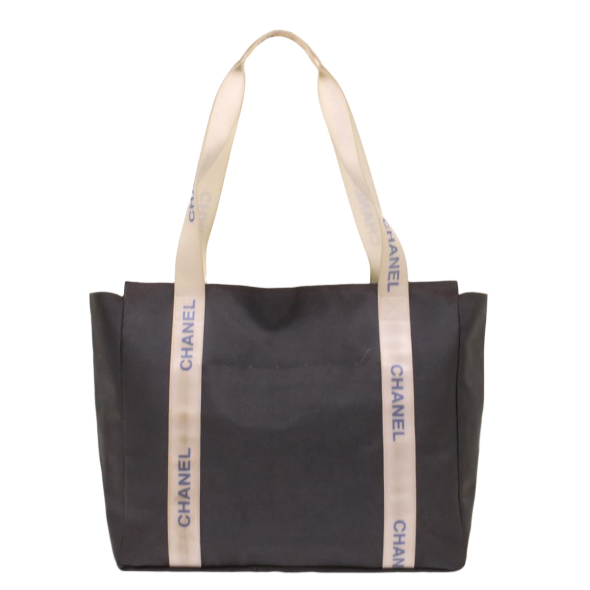 CHANEL Tote Bag Nylon Gray CC Auth yk7825B