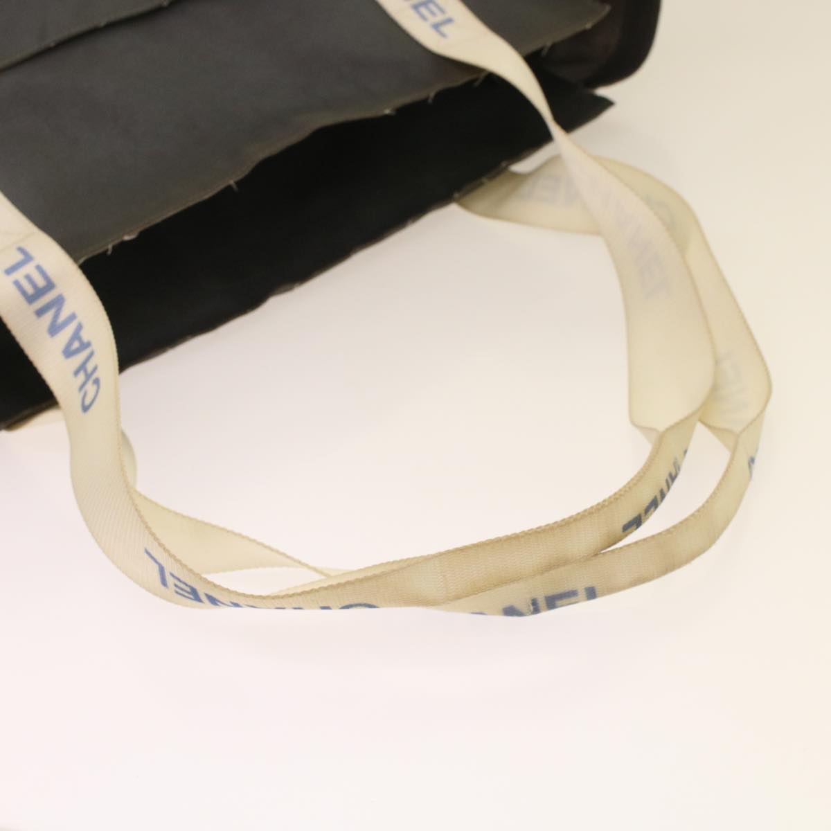 CHANEL Tote Bag Nylon Gray CC Auth yk7825B