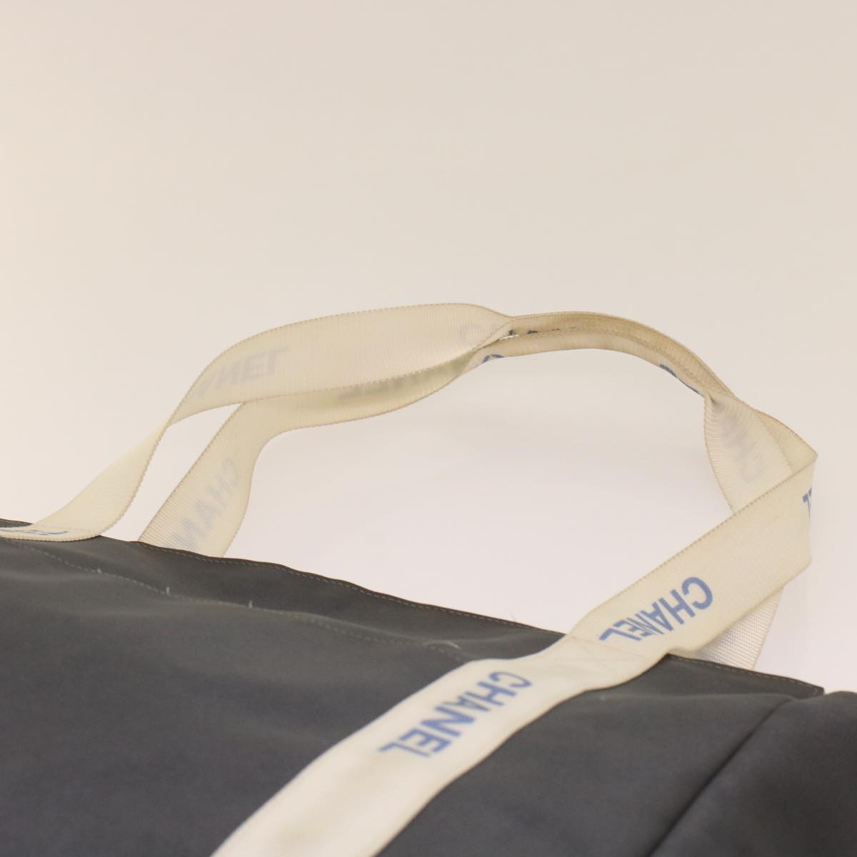 CHANEL Tote Bag Nylon Gray CC Auth yk7825B