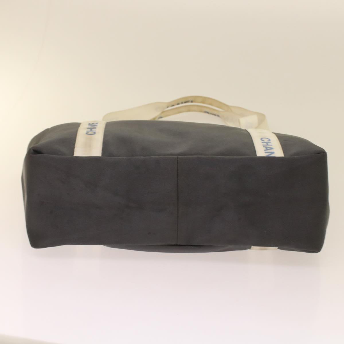 CHANEL Tote Bag Nylon Gray CC Auth yk7825B