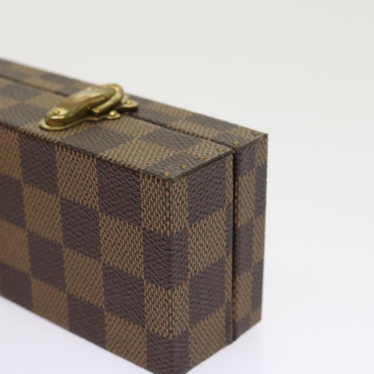 LOUIS VUITTON Damier Ebene Watch Case Trunk LV Auth yk8757A