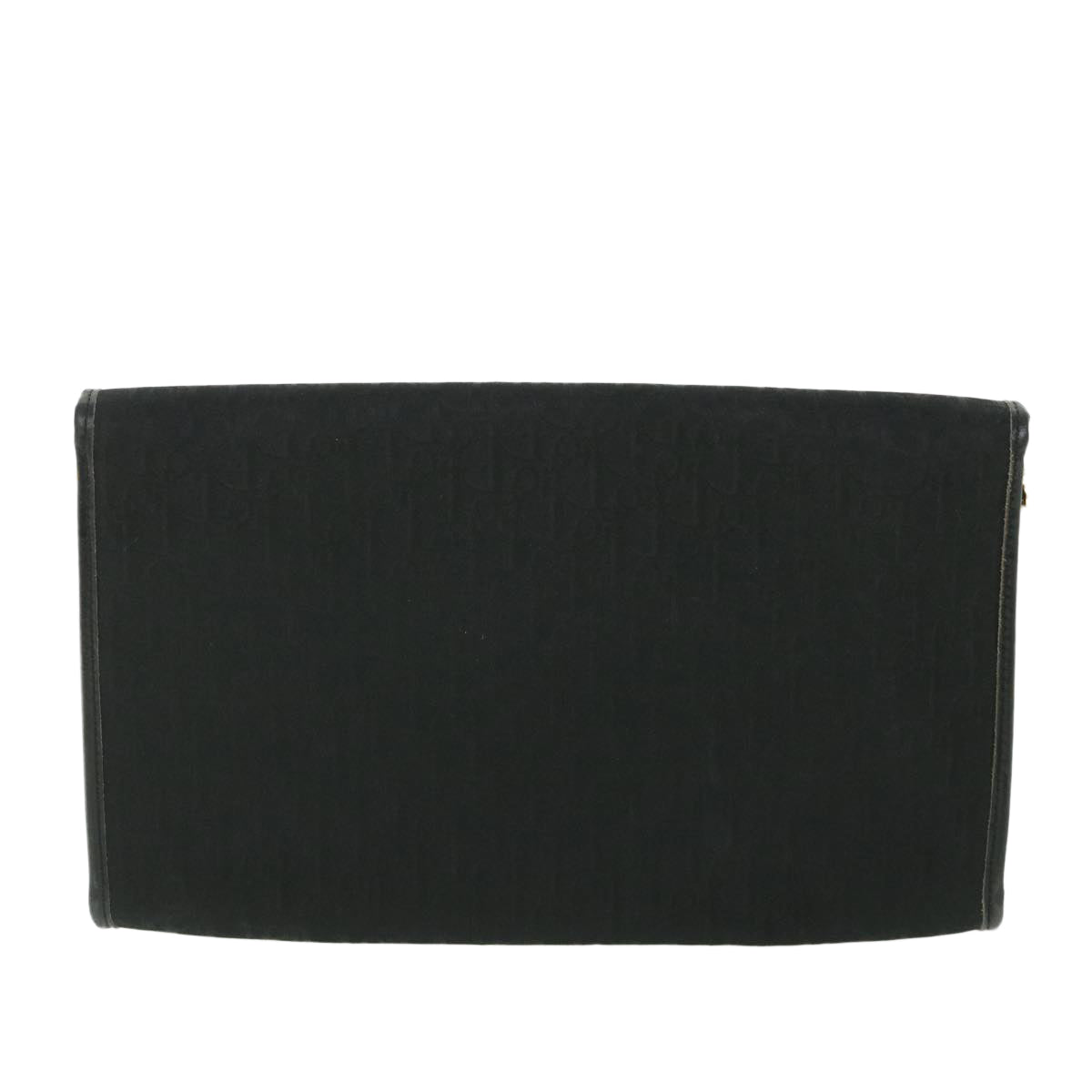 CHRISTIAN DIOR Trotter Canvas Chain Shoulder Bag Black Auth yk8835