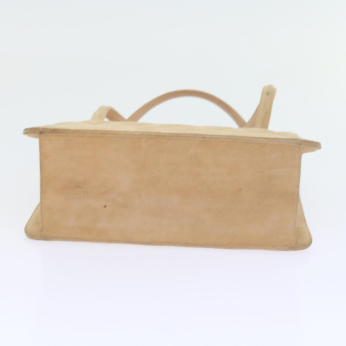 Top Quality Chanel Gamaguchi Hand Bag Suede Beige CC Auth yk9125