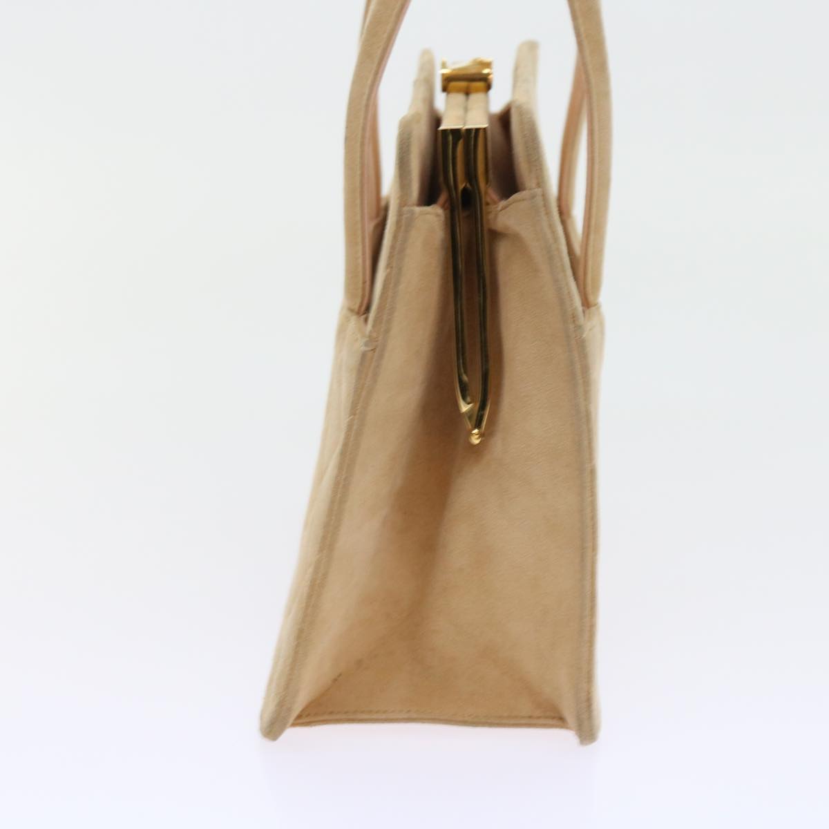 Top Quality Chanel Gamaguchi Hand Bag Suede Beige CC Auth yk9125