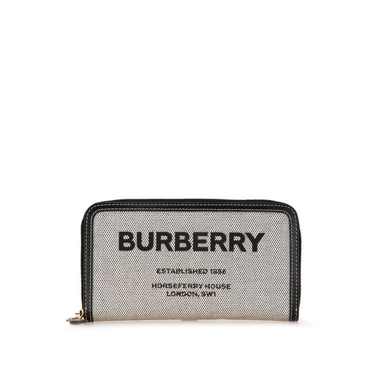 Burberry Horseferry Print Canvas Leather Long Wallet