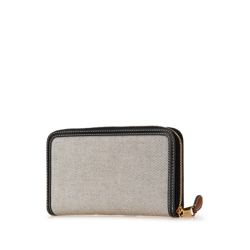 Burberry Horseferry Print Canvas Leather Long Wallet