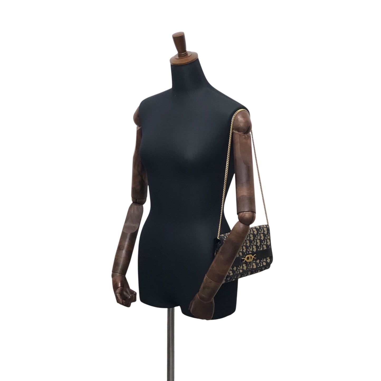 Christian Dior Trotter Chain Shoulder bag Navy Vintage r754bh