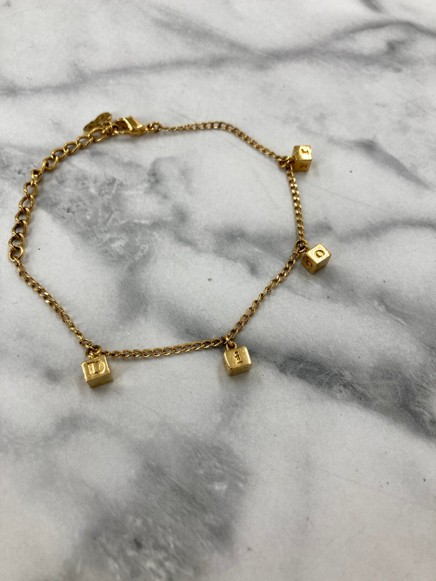Christian Dior CD Logo Bracelet Gold Vintage 5fgxjr