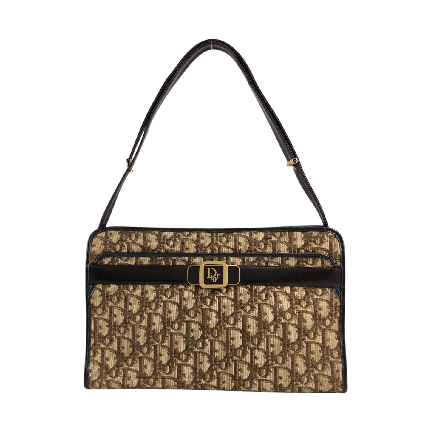 Christian Dior Trotter Logo Shoulder bag Brown Vintage 6durdn