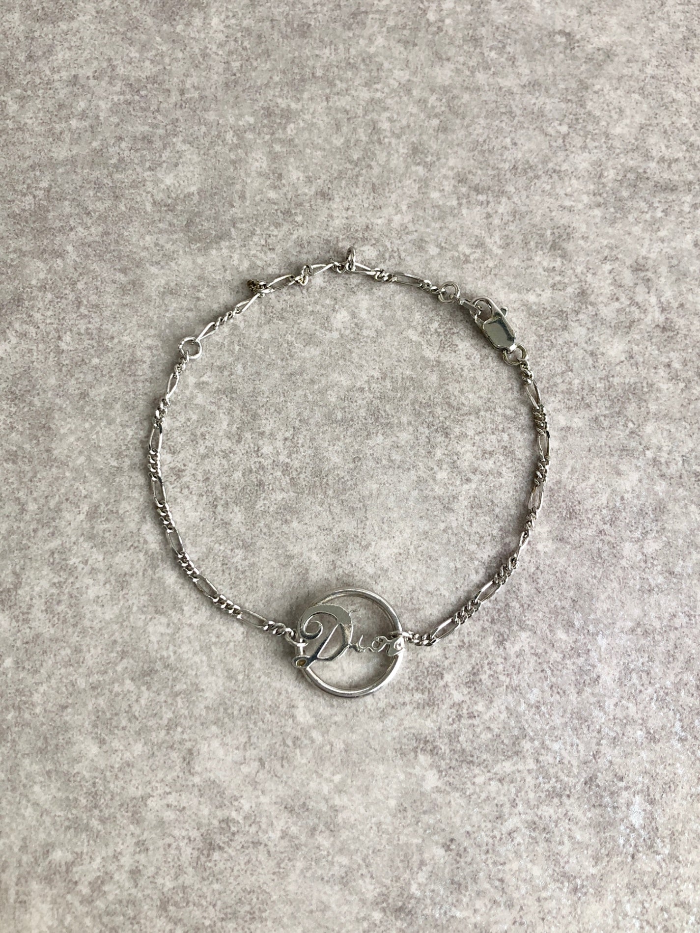 Christian Dior Logo Motif Bracelet Silver Vintage myhyij